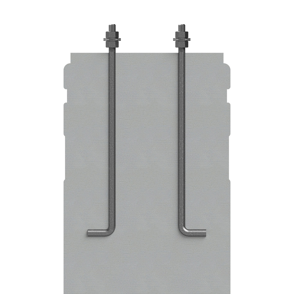 Image of cast-in anchor bolts on pole base